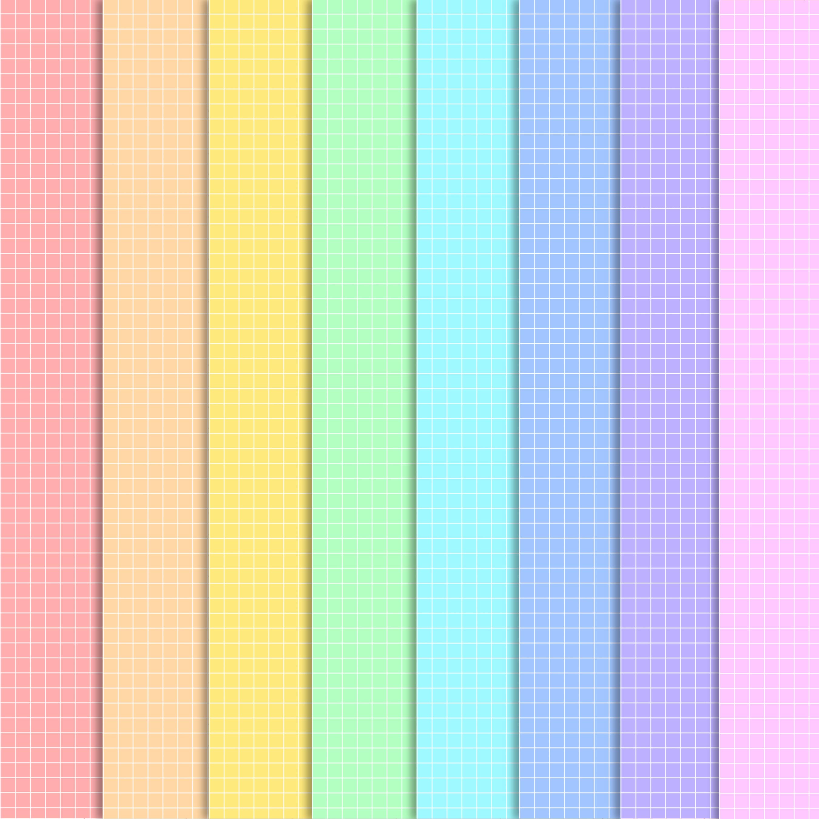 Rainbow Graph Paper Bundle: Printable Grid Templates A4 & Letter (PDF ...