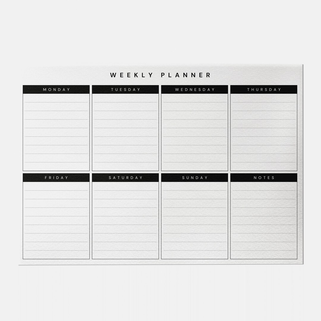 Weekly Planner Printable Undated Weekly Organizer Minimalist Daily ...