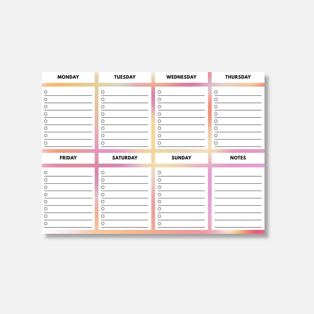 Weekly to Do Planner Notepad 8x6in, Daily Checklist Desk Pad - Etsy