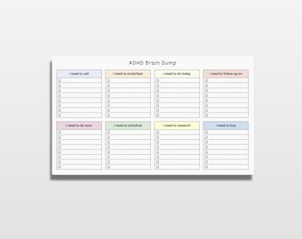 ADHD Brain Dump To Do List Pad: Daily Checklist Sticky Notepad (10x6 in)
