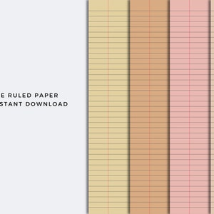 7 Digital Notebook Paper Templates | Digital Paper Pack | Lined Paper ...