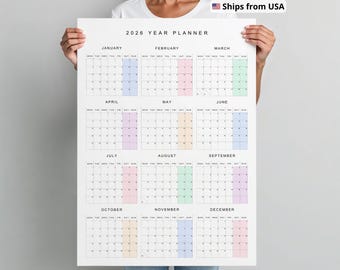 2026 Wall Calendar Poster: Minimalist Year Planner