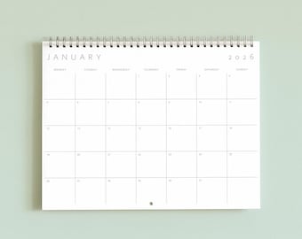 Calendario da parete mensile 2026-2027, da gennaio 2026 a dicembre 2027, con rilegatura a spirale e da appendere.