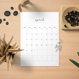 2024 Monthly Planner Printable Calendar 2024 PDF Letter, 11x17, A4, A3 Vertical Calendar Monday & Sunday Start Instant Download PDF image 2