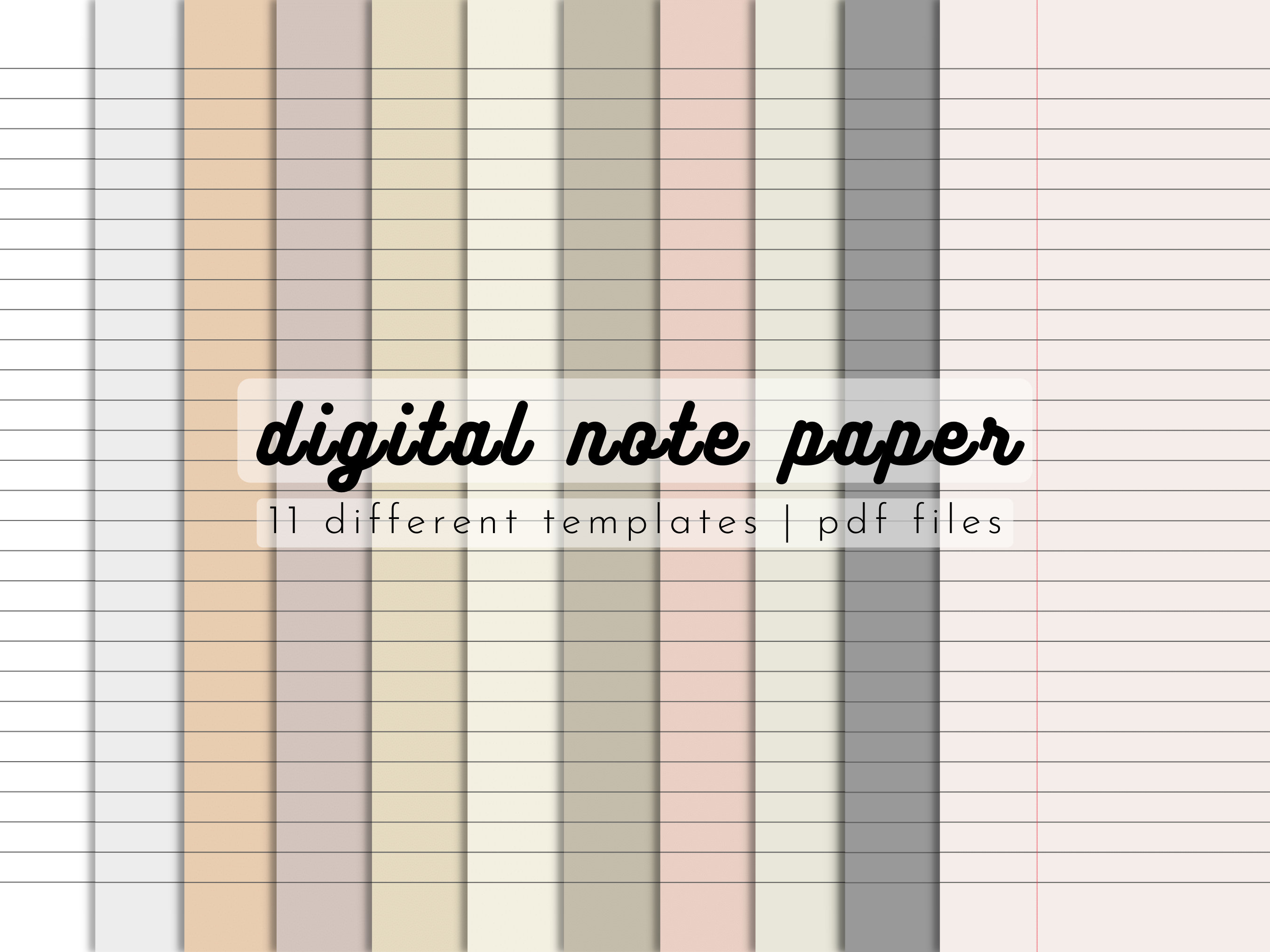 Neutral Lined Digital Paper: Earthy Pastel Note-taking (PDF) - Etsy