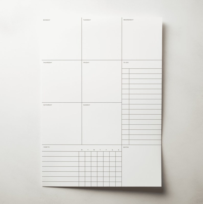 Minimalist Weekly Planner: Printable Schedule, A4 & Letter (PDF) - Etsy