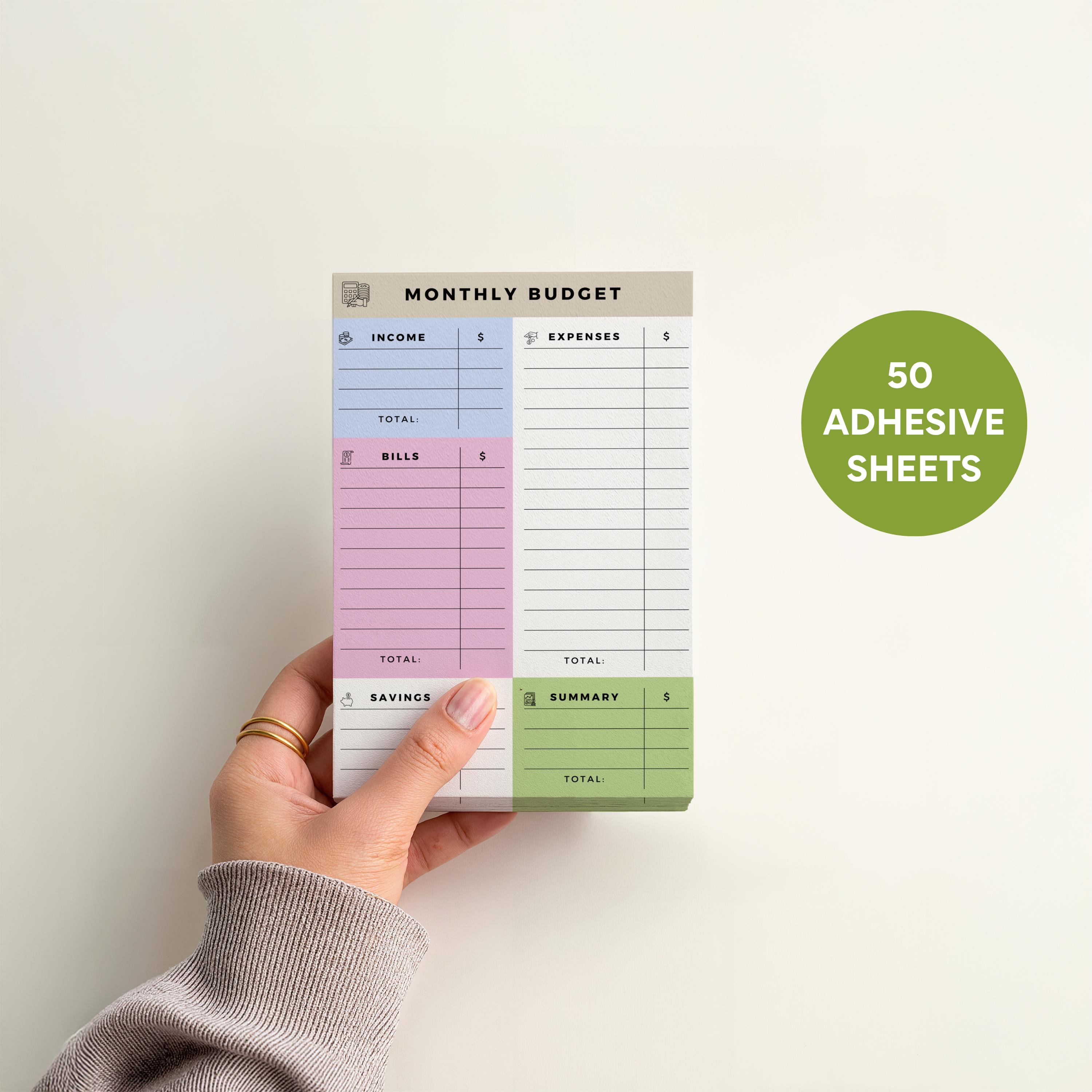 Pocket Expenses Tracker Pad Small Budget Planner Notepad, 4x6