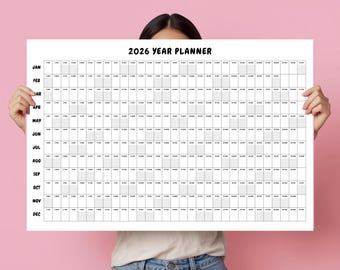 2026 Yearly Wall Planner | Large Landscape Calendar Poster
