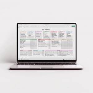 Task management spreadsheet for Excel with multiple planning sections and checkbox tracking, designed for organizing projects, routines, and priorities in one structured file