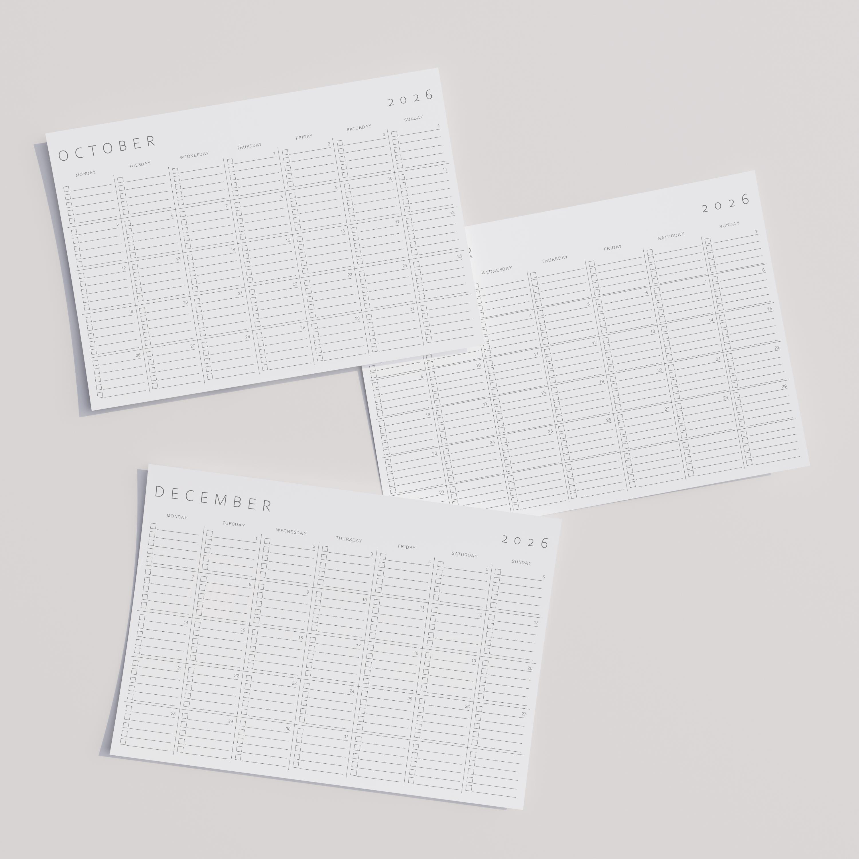 Monthly Checklist Planner 2026, Daily to Do List, Task-based Calendar ...