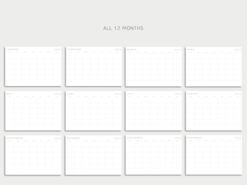 Printable Calendar 2023 Monthly Planner 2023 A3  Etsy Ireland