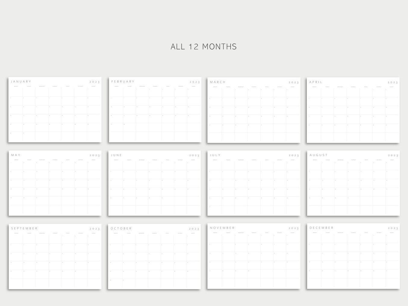 2023 Calendar Printable A3 Wall Calendar Printable 2023 Etsy Canada