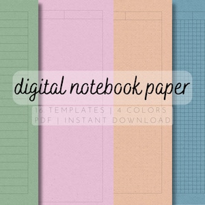 Pacchetto di carta digitale per prendere appunti / Carta a righe, a punti, a quadretti e bianca / Carta per appunti digitale con carta strutturata / Goodnotes, PDF digitale per iPad