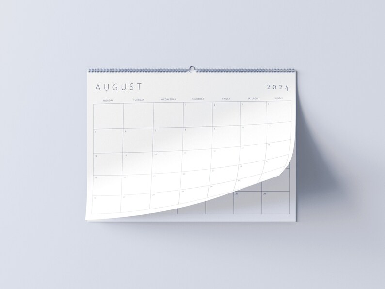 Minimalist Calendar 2024 Printable Monthly Planner Instant - Etsy
