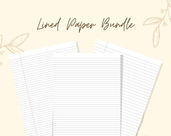 Printable Lined Paper College Ruled A4 US Letter PDF - Etsy