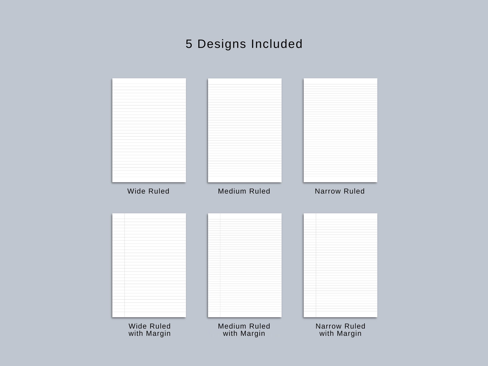 Printable Lined Paper: Wide, College, Narrow Ruled (digital Download ...