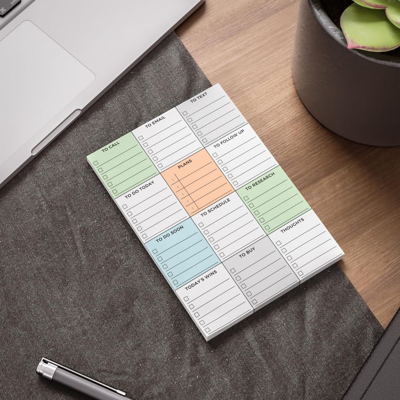 Daily Checklist Planner Pad: 50-sheet Sticky Notes, To-do List (4x6in ...