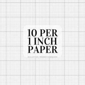 10 Squares per Inch Graph Paper | Printable | 10x10 Graph Paper | Cross Stitch Paper | A4 & Letter | Printable Grid Paper | Instant Download