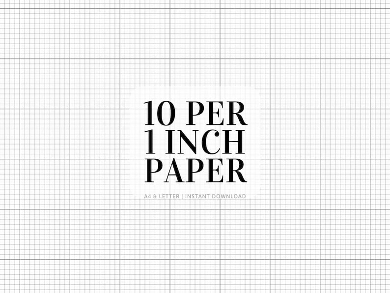 A screenshot of a square grid sheet of paper with the header 10 per 1 Inch paper.