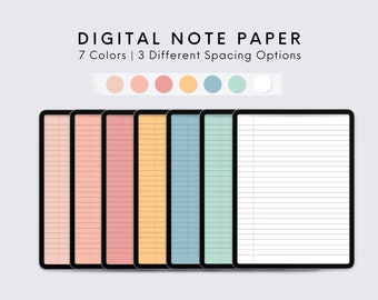 Digital Notebook Paper | Digital Paper Pack | Lined Paper For Digital Note-Taking | Digital PDF Templates | Goodnotes, Notability | Download