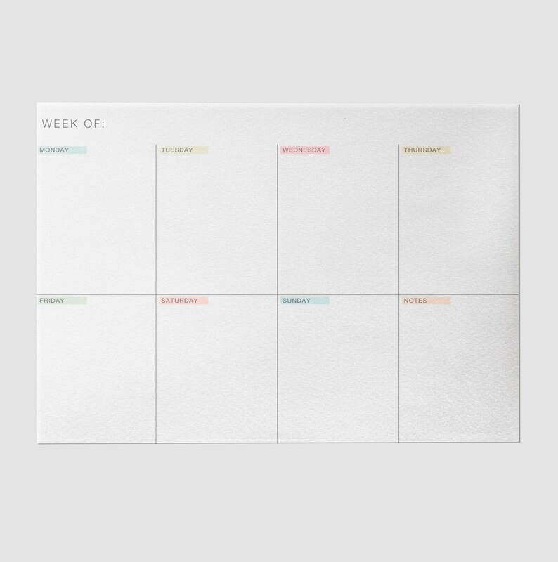 Minimalist Weekly Planner: Pastel Headers, Spacious Design (A4, Letter ...