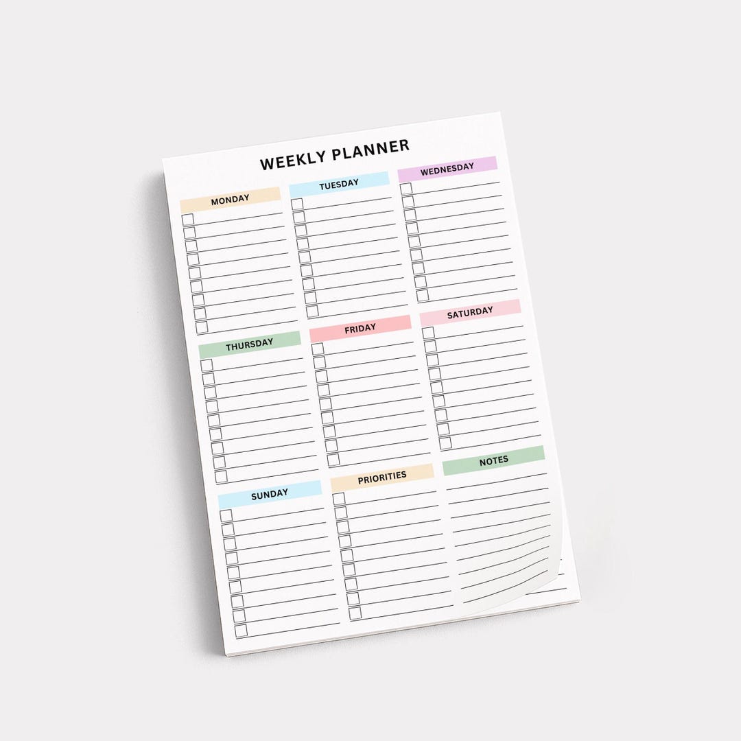 Weekly Planner Pocket Sticky Notepad Small Daily to Do List Pad, 4x6in ...