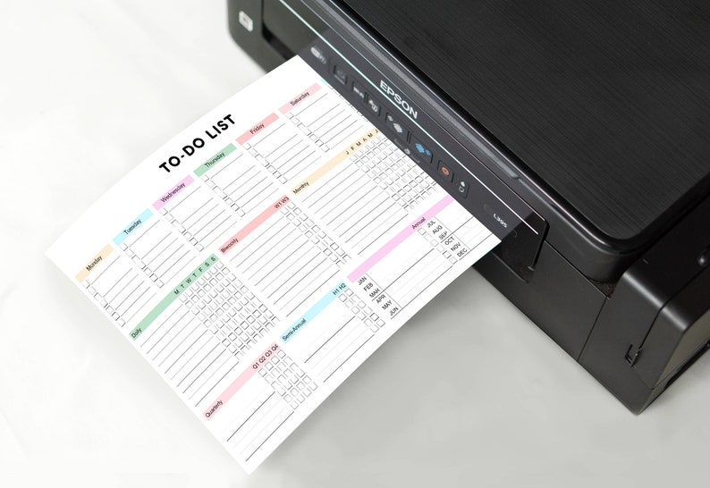 Printable to Do List Template: Daily Weekly Monthly Task Tracker (PDF ...