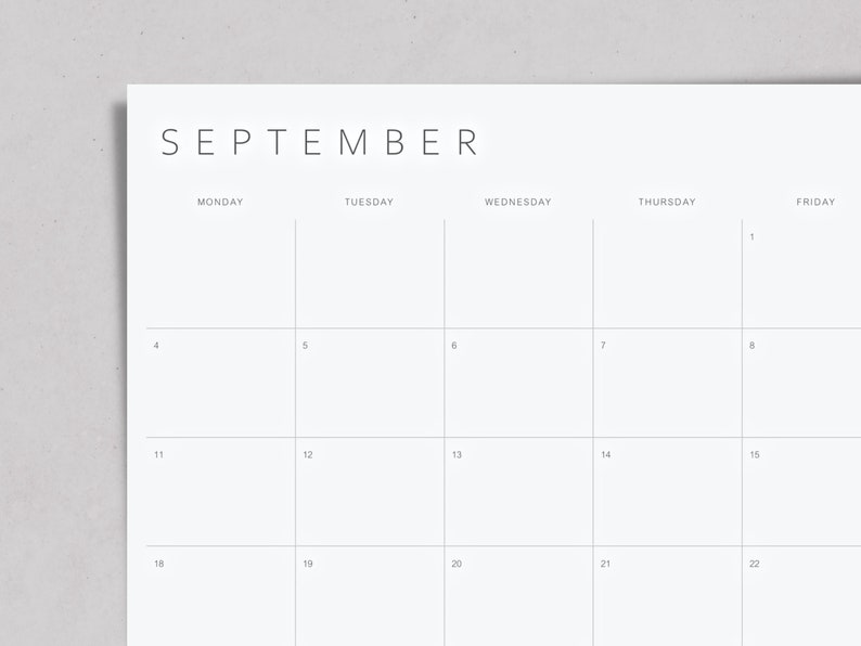 Printable Calendar 2023 Monthly Planner 2023 A3 A2 Wall Etsy Ireland