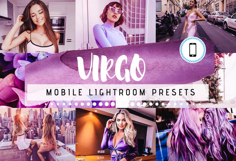 VIRGO  3 MOBILE Lightroom Presets  Purple Astrology image 1