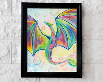 Bubble Dragon 8.5" x 11" Art Print