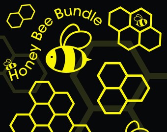 Honey Bee Bundle DIGITAL DOWNLOAD | png svg jpg pdf eps