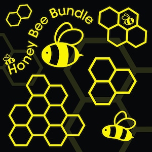 Honey Bee Bundle DIGITAL DOWNLOAD | png svg jpg pdf eps