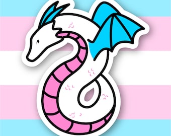 Transgender Pride Dragon Sticker