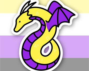 Non-Binary Pride Dragon Sticker