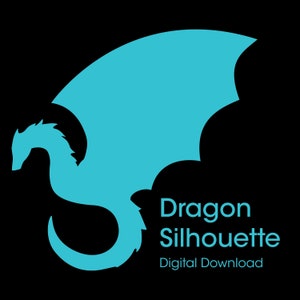 Dragon Silhouette DIGITAL DOWNLOAD | png svg jpg pdf eps