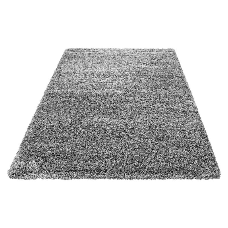 Tapis shaggy à long poils doux et confortable pour salon couleur gris-clair image 4