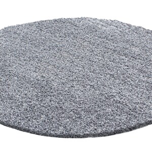 Tapis shaggy à long poils doux et confortable pour salon couleur gris-clair image 5