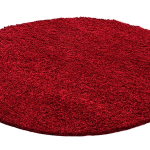 Shaggy Pila alta alfombra de pelo largo alfombra de la sala Color Rojo Sólido imagen 5
