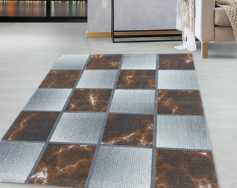 Bajo el color de moqueta Terra patrón cuadrado de mármol salón suave alfombra