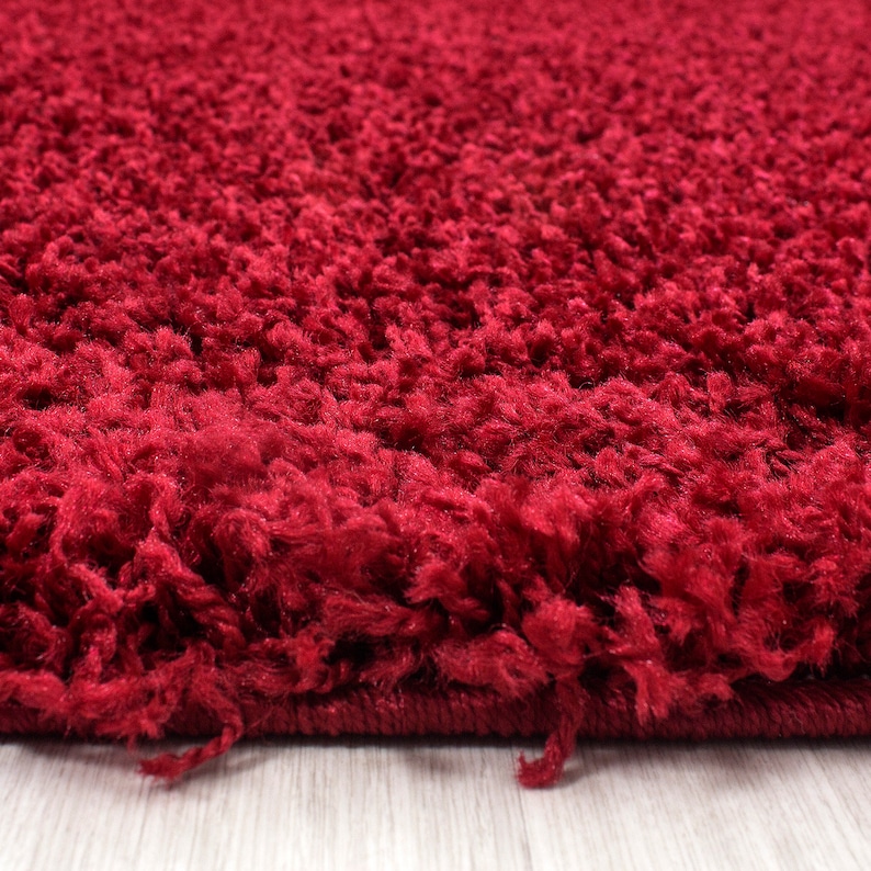 Shaggy Pila alta alfombra de pelo largo alfombra de la sala Color Rojo Sólido imagen 3