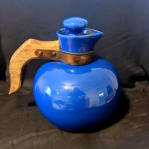 Vintage 1930-tals Hollydale Pottery California Cobalt Glaze Karaffkanna med propp