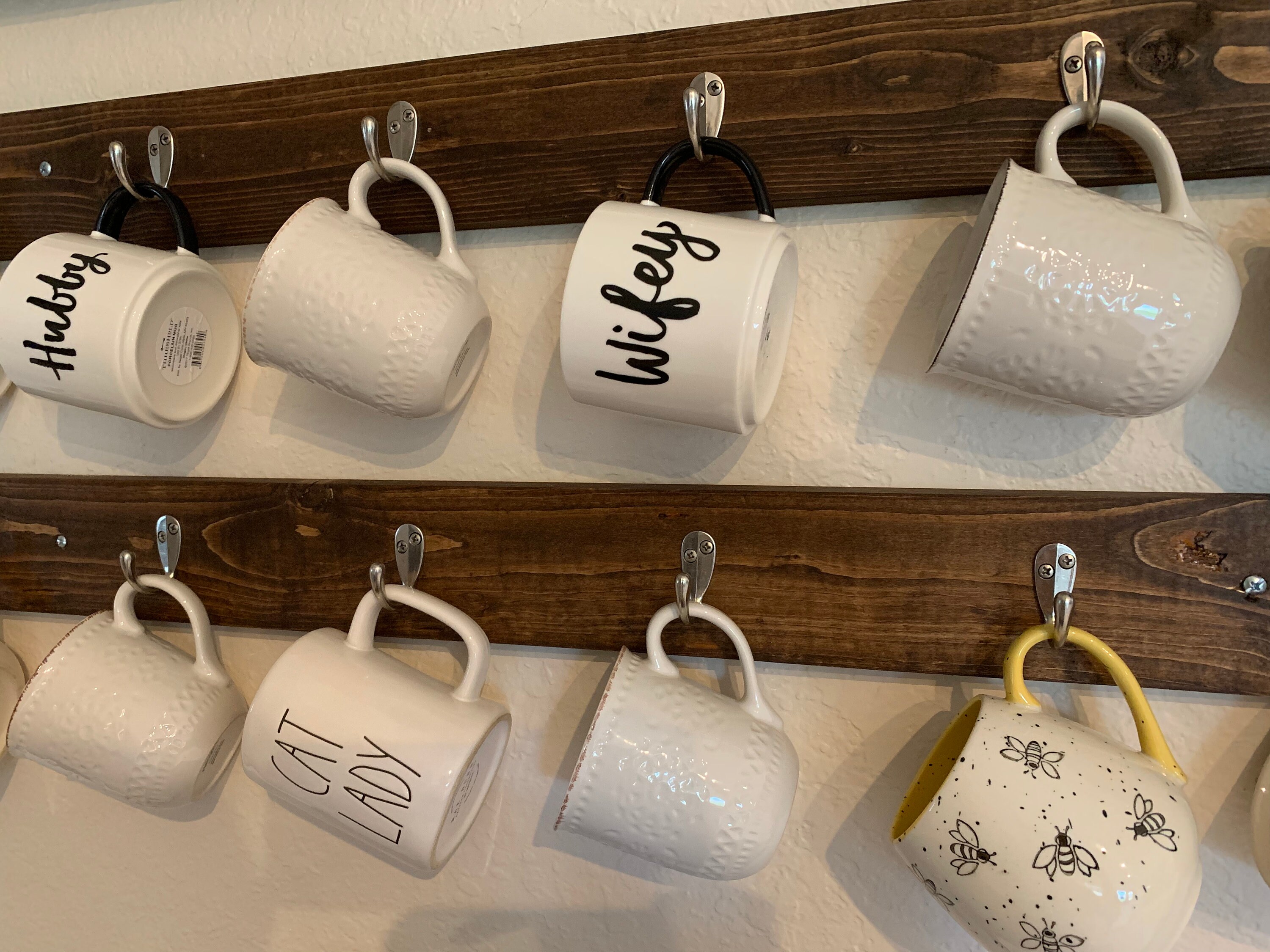 Rustic Mug Holder Rack Hook Etsy