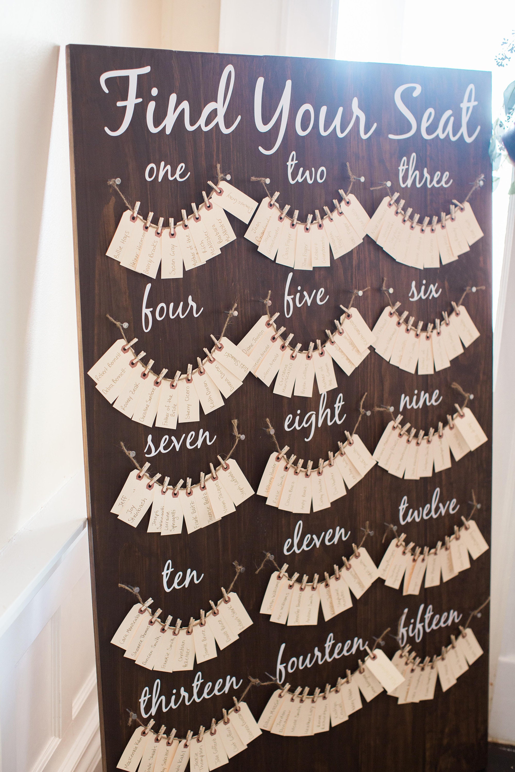 Wood Seating Chart W/ Tags Etsy