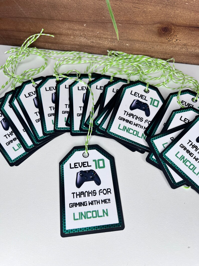 Video Games Favor Tags Gamer Party Favors Gamer Birthday Etsy