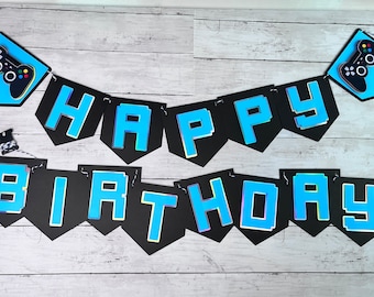 Videospiele Thema, Gamer Geburtstagsbanner, Level Age Banner, Videospiele Controller Banner, Gamer Dekorationen, Videospiele Geburtstag 0003