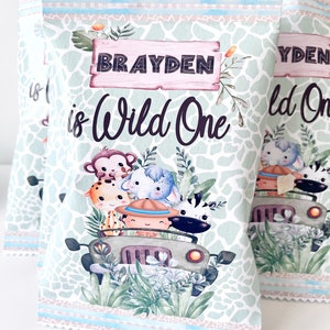 Safari Chip Bags, Safari Birthday, Safari Theme, Wild One Party,  Safari Boy Party, Animals Party, Safari Shower Favors, Safari Party Decor