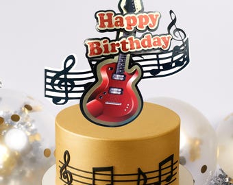 Singer Girl Topper With Microphone Topper Girl With Treble Clef Topper for a Female Singer Girl in Dress on Cake Treble Clef Toppermania
