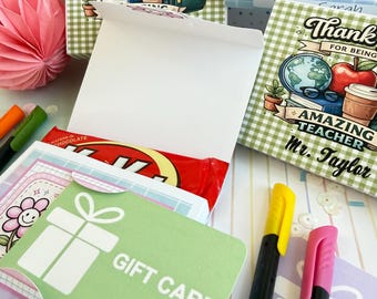 Teacher Gift Card Holder, Teacher Appreciation Gift, Chocolate Gift Card Holder, Thank You Gift, Teacher Gift Idea, End of Year Teacher Gift