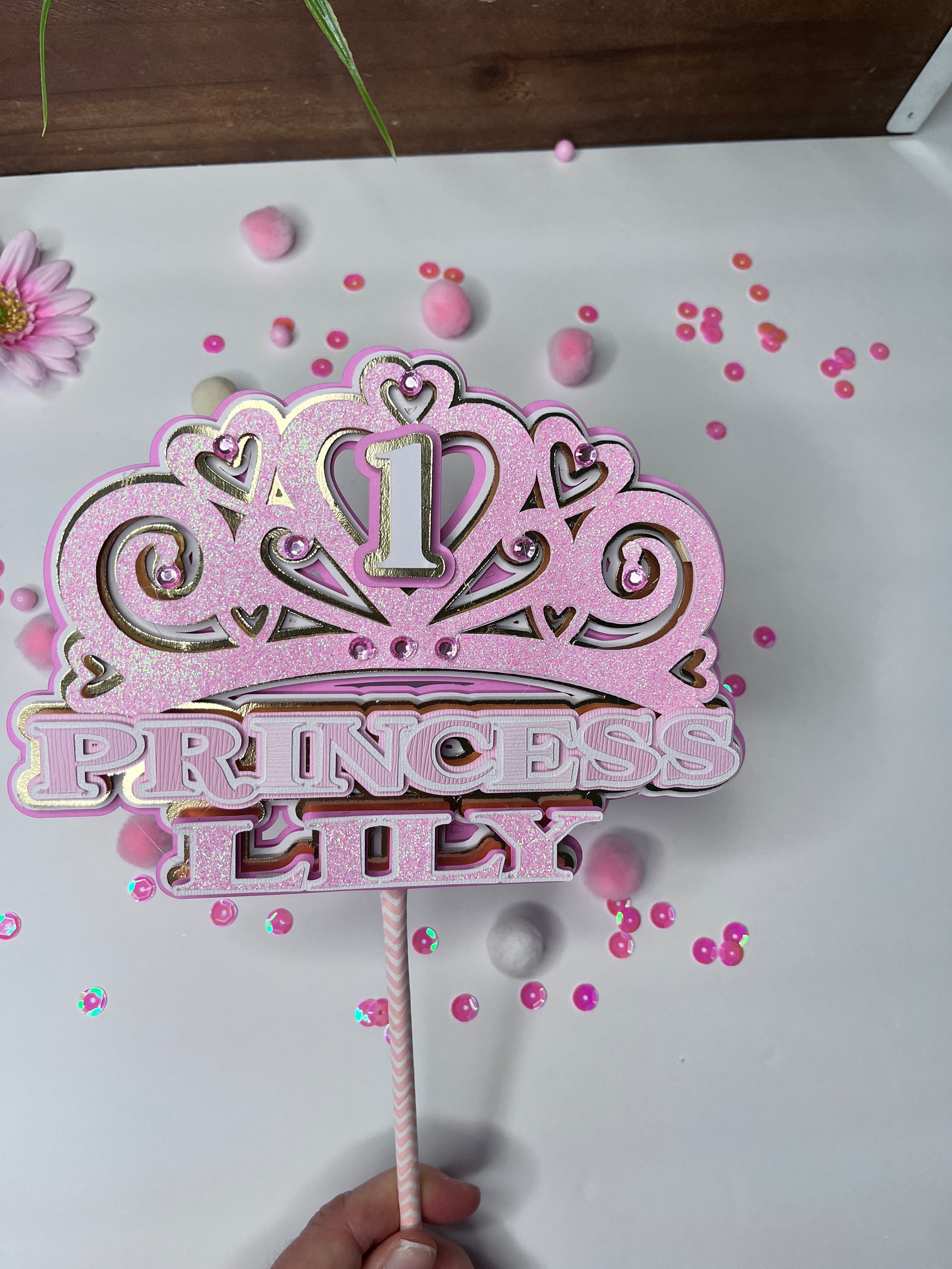 Princess Crown Cake Topper, Princess Party Decorations, Princess Theme ...