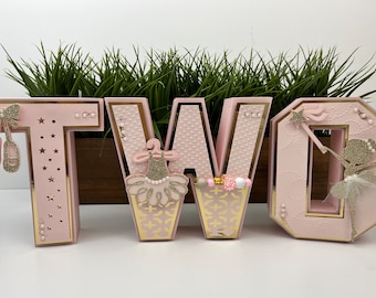 Ballerina 3D letters, Ballerina Theme, Ballerina Decoration, Ballerina Birthday, Ballet Party,  Ballerina Party Decoration  0002